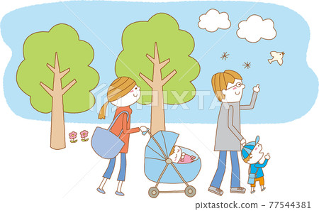 Family walk illustration Family walk illustration 77544381