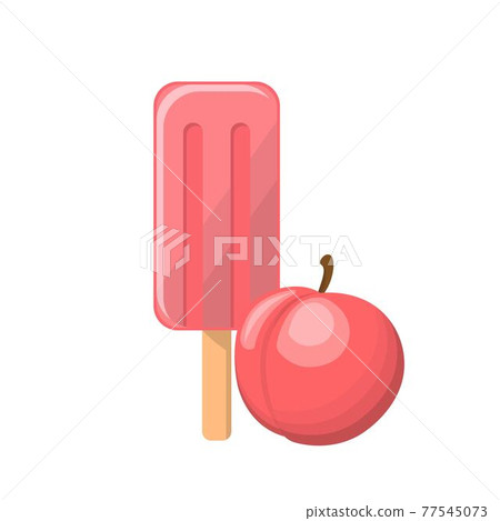 Cartoon vector of peach popsicle Cartoon vector of peach popsicle 77545073