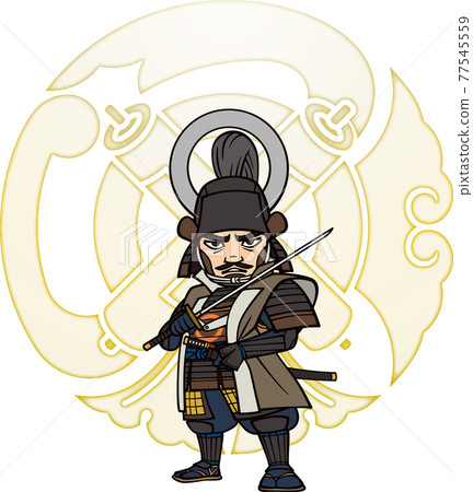 Armed and holding a sword, Muneshige Tachibana... - Stock Illustration ...