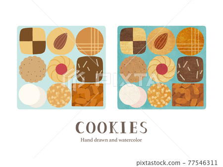 Canned cookie watercolor Canned cookie watercolor 77546311