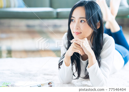 Women's lifestyle magazine reading book new normal Women's lifestyle magazine reading book new normal 77546404