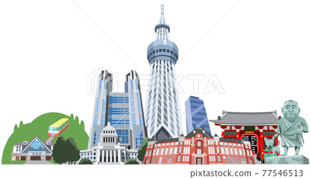 Tokyo famous sightseeing spot set 77546513