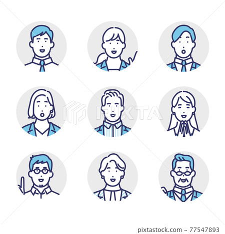 Avatar icon illustration material of business person with positive expression Avatar icon illustration material of business person with positive expression 77547893
