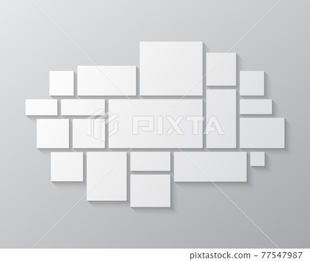 Vector empty collage board nineteen images, photos 77547987
