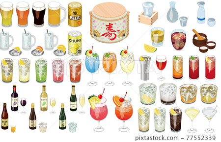 Popular menu illustrations for alcohol and cocktails ① (beer, sake, wine, sour, highball) Popular menu illustrations for alcohol and cocktails ① (beer, sake, wine, sour, highball) 77552339