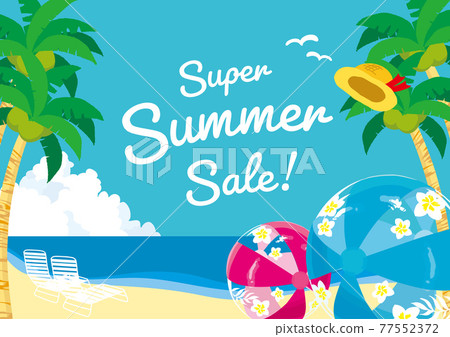 Tropical beach illustration 77552372