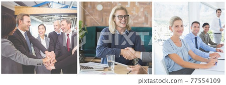 Business people discussing in meeting room at creative office Business people discussing in meeting room at creative office 77554109