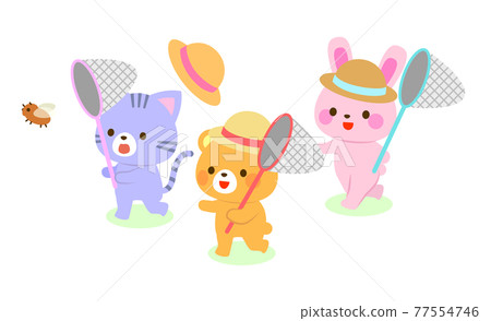 暑假插畫和昆蟲捕捉 暑假插畫和昆蟲捕捉 77554746