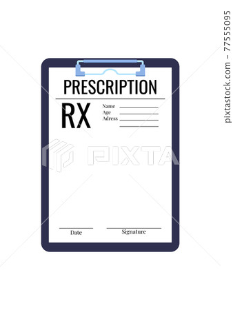 Doctor prescription rx medic blank on clipboard pad isolated on white background. Doctor prescription rx medic blank on clipboard pad isolated on white background. 77555095