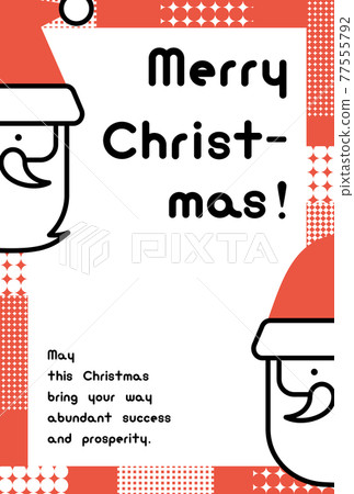 Christmas card template (geometric Santa Claus) 77555792