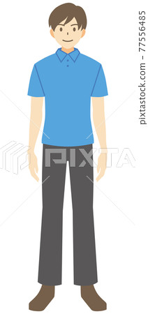 [Family vector illustration material] Illustration of young man / father [Person] 77556485