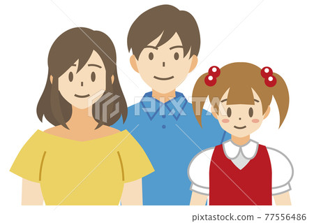 [Family vector illustration material] Illustration of couple and child [Person] 77556486