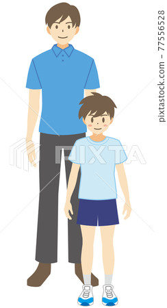 【家庭矢量插畫素材】單親家庭插畫【人物】 77556528