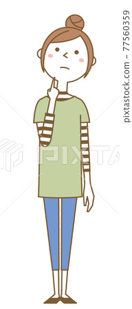 Young woman thinking 77560359