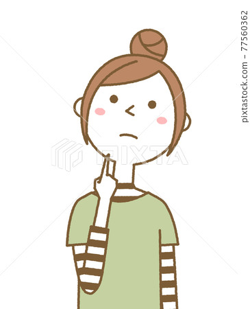 Young woman thinking 77560362