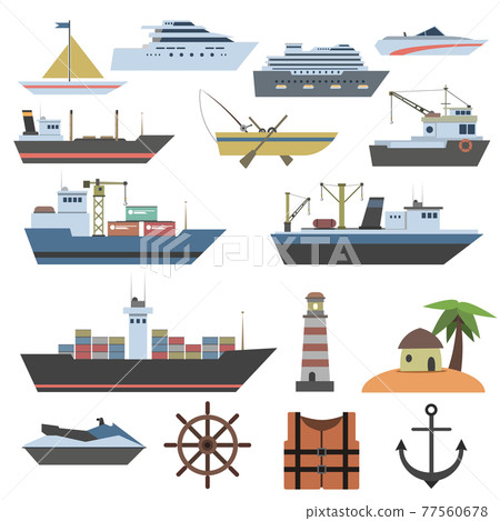 Ship Flat Icon - Stock Illustration [77560678] - PIXTA