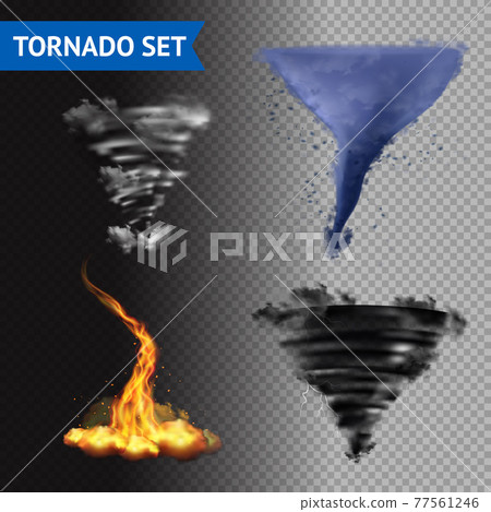 Realistic 3d Tornado Set - Stock Illustration [77561246] - PIXTA