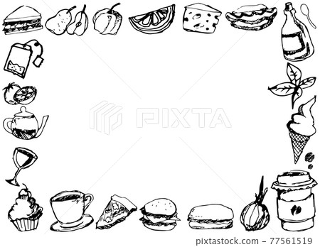 咖啡廳手寫插圖 77561519