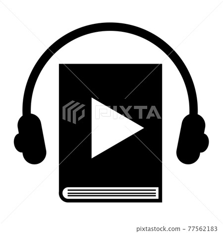 audio book icon on white background. headphones and audio book sign. audiobooks logo. online learning concept. flat style.  77562183