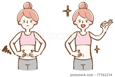 為患有便秘的女性設置的插圖 77562254