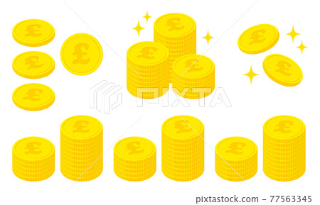 Illustration set of coins with pound marks 77563345