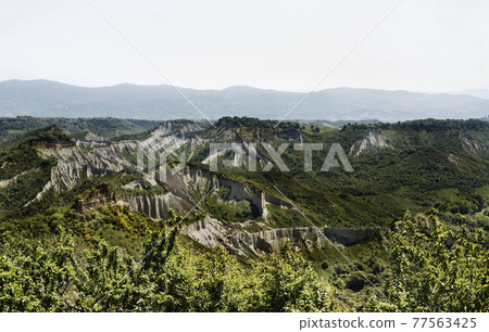 Bagnoregio valley of the badlands -Italy - 77563425