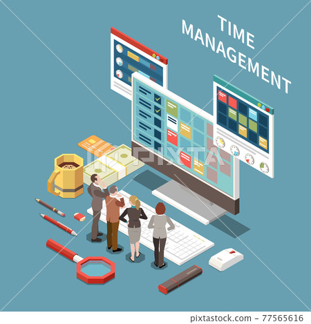 Time Management Isometric Concept - Stock Illustration [77565616] - PIXTA