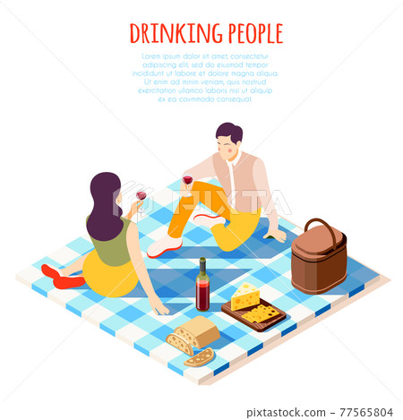 Picnic Isometric Composition - Stock Illustration [77565804] - PIXTA