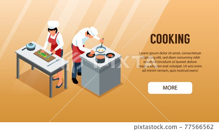 Cooking Isometric Horizontal Banner - Stock Illustration [77566562] - PIXTA