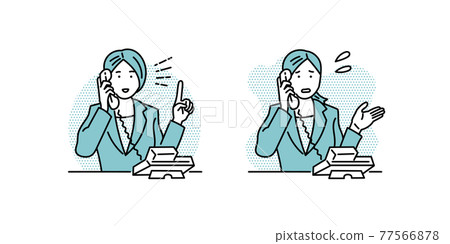A female business person who is impatient to make a phone call 77566878