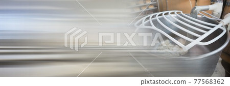 Stand mixer on a kitchen counter, restaurant kitchen and food industry concepts 77568362