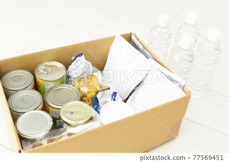 Emergency food stored in cardboard 77569451