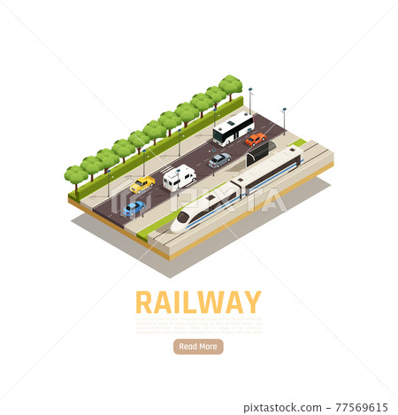 City Train Isometric Background - Stock Illustration [77569615] - PIXTA