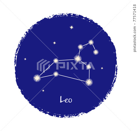 Leo zodiac constellation sign on dark background 77571418