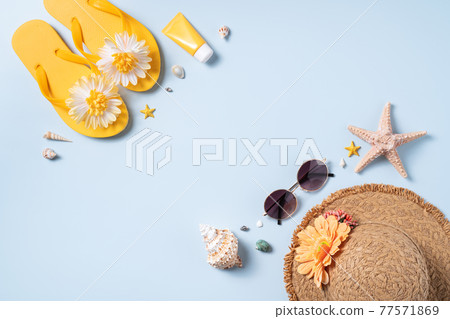 夏天 夏季 海灘 旅遊 背景 Travel to beach in summer 夏休み ビーチ 77571869