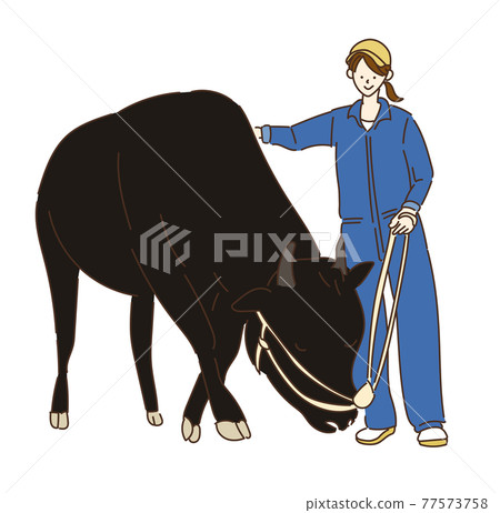 農業女孩 乳製品女孩 乳製品婦女插圖 牛奶 77573758