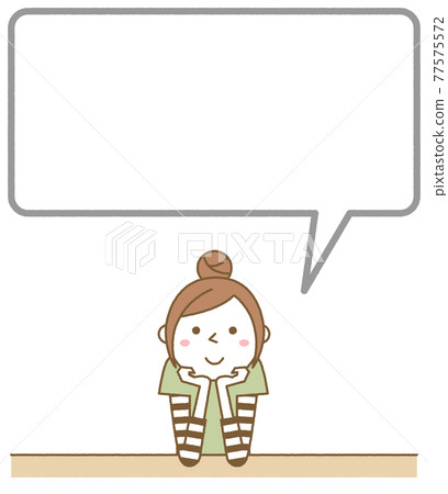 A young woman with a cheek stick, a mama balloon A young woman with a cheek stick, a mama balloon 77575572