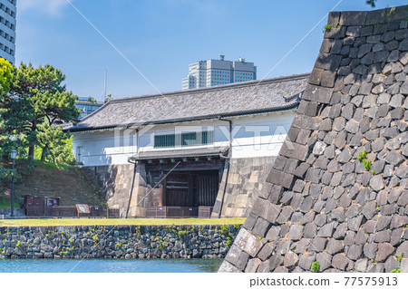 東京皇居外苑舊江戶城外櫻田門的城市景觀 東京皇居外苑舊江戶城外櫻田門的城市景觀 77575913