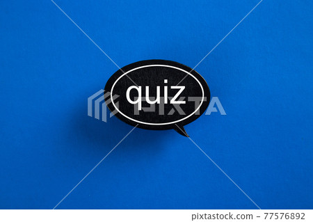 QUIZ with speech bubbles on blue background QUIZ with speech bubbles on blue background 77576892