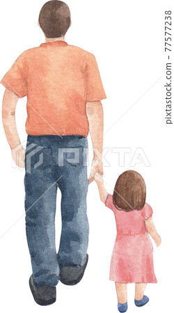 Character with father's day concept watercolor 77577238