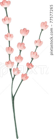 Flowers and landscape decor watercolor 77577265