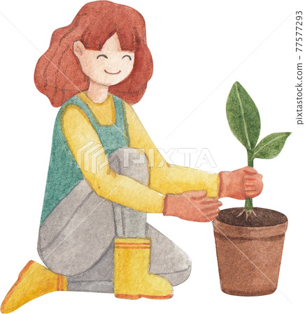 Character with environment day concept watercolor Character with environment day concept watercolor 77577293