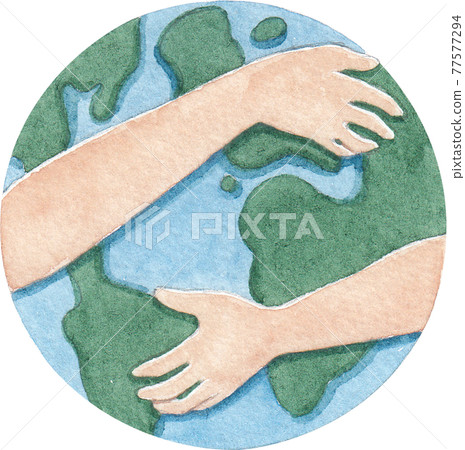Earth and globe watercolor Earth and globe watercolor 77577294