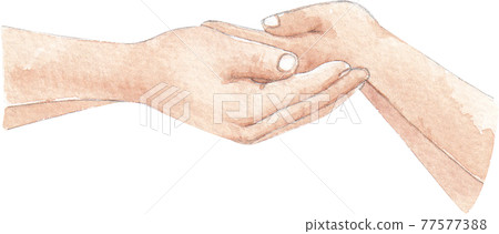 Hand with save the world watercolor 77577388