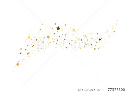 Gold flying stars confetti. Vector 77577800