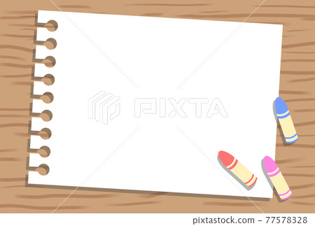 Illustration of crayons and large paper 77578328