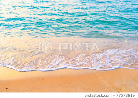 Beautiful beach at dusk, front of the beach, background material, neutral color 77578619