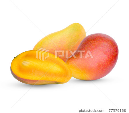 King of fruits, Mango fruit and sliced isolated on white background King of fruits, Mango fruit and sliced isolated on white background 77579168