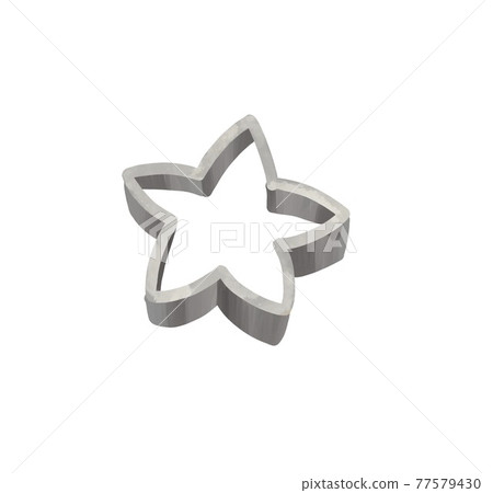 Pastry cutters isolated on white. cookie mold star. Watercolor illustration Pastry cutters isolated on white. cookie mold star. Watercolor illustration 77579430