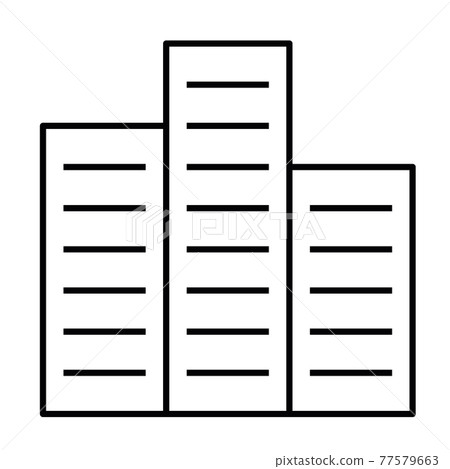 City building thin line icon 77579663